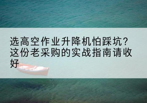 铁山港高空作业升降机厂家推荐-选高空作业升降机怕踩坑？这份老采购的实战指南请收好